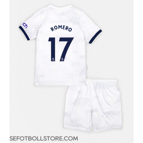 Tottenham Hotspur Cristian Romero #17 Replika babykläder Hemmaställ Barn 2023-24 Kortärmad (+ korta byxor)